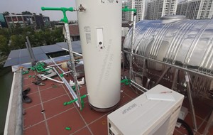 Máy bơm nhiệt Heat pump Sanden CO2 tại Biệt thự Anh Đào 10 - 12 Vinhome Riverside